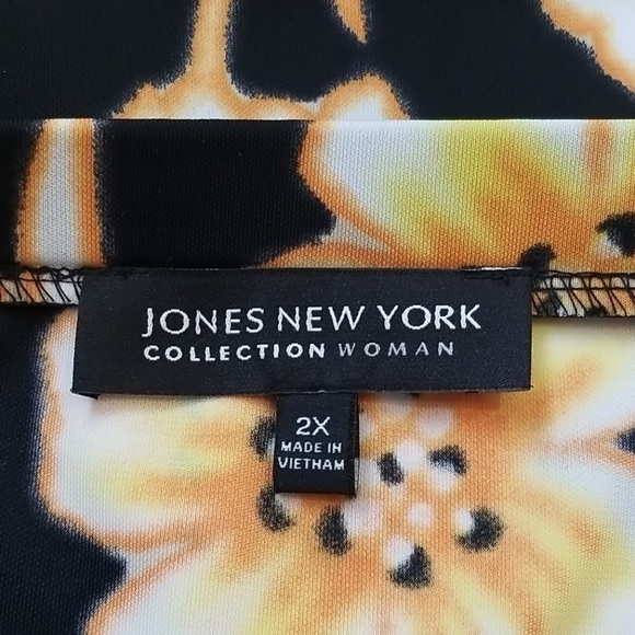 Jones New York Black Floral pull On Skirt Sz 2X - Picture 5 of 7